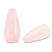 Perlen Naturstein Quarz Drop Light pink