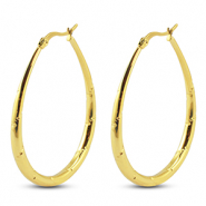 Stainless Steel - Rostfrei Stahl Ohrringe / Creolen Oval Gold