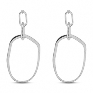 Stainless Steel - Rostfrei Stahl Ohrringe / Ohrstecker Irregular Silver