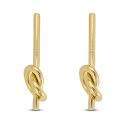 Stainless Steel - Rostfrei Stahl Ohrringe / Ohrstecker Knot Gold
