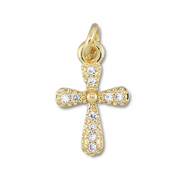 TQ Metall Brass Anh&auml;nger Cross Gold