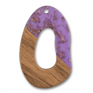 Anh&auml;nger Holz Irregular Purple transparent-gold-brown