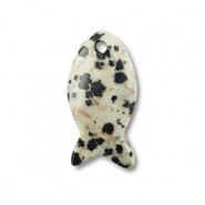Anh&auml;nger Naturstein Dalmatiner Jaspis Fish Greige-black