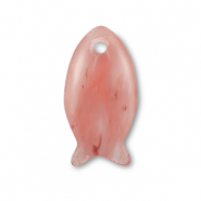 Anh&auml;nger Naturstein Quarz Fish Transparent coral red