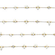 Zubehör aus Stainless Steel - Rostfreiem Stahl Gliederkette Howlit Irregular Gold-white