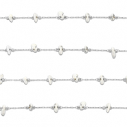 Zubehör aus Stainless Steel - Rostfreiem Stahl Gliederkette Howlit Irregular Silver-white