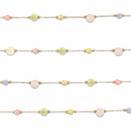 Zubehör aus Stainless Steel - Rostfreiem Stahl Gliederkette Round Gold-multicolour pastel