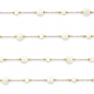 Zubehör aus Stainless Steel - Rostfreiem Stahl Gliederkette Round Gold-off white