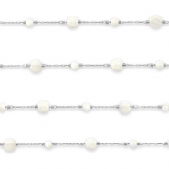 Zubehör aus Stainless Steel - Rostfreiem Stahl Gliederkette Round Silver-off white