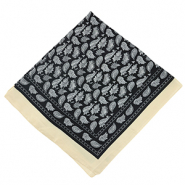 Schal with Leaf Beige-black-white