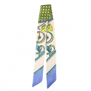 Bandana Schal with Vibrant Print Light salmon pink-yellow-purple