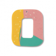 Anh&auml;nger Polymer Square Green-pink-ochre yellow
