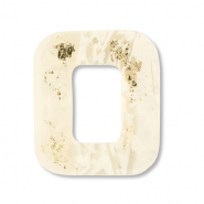 Anh&auml;nger Polymer Square Off white-beige-gold