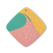 Anh&auml;nger Polymer Rhombus Green-pink-ochre yellow