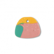 Anh&auml;nger Polymer Trapezium Green-pink-ochre yellow