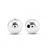 Perlen Metall Look Round 10mm Silver metallic