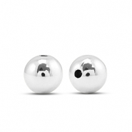 Perlen Metall Look Round 8mm Silver metallic