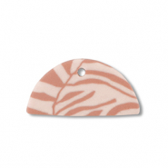 Anh&auml;nger Polymer Semicircle Light peach pink-light brown