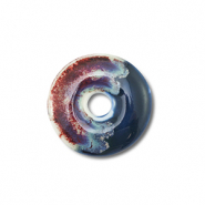Keramik Perlen Disc Dark blue-port red-ocean green