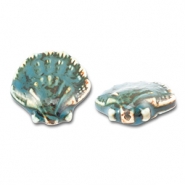 Keramik Anh&auml;nger Shell Teal blue