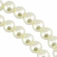 Glaswachs Perlen 12mm Off white