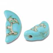 Keramik Perlen Moon Turquoise blue