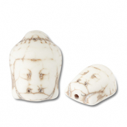 Keramik Perlen Buddha Off white