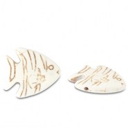 Keramik Perlen Fish Off white