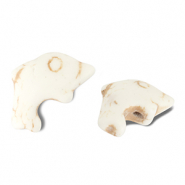 Keramik Perlen Dolphin Off white