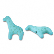 Keramik Perlen Giraffe Turquoise blue