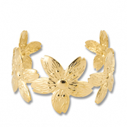 Stainless Steel - Rostfrei Stahl Armbänder Bangle Flower Gold