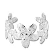 Stainless Steel - Rostfrei Stahl Armbänder Bangle Flower Silver