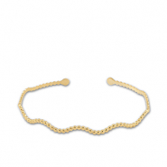 Stainless Steel - Rostfrei Stahl Armbänder Bangle Wave Gold