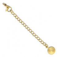 Zubehör aus Stainless Steel - Rostfreiem Stahl Verlängerungsketten Set Flower mit Karabinerverschluss Gold