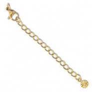 Zubehör aus Stainless Steel - Rostfreiem Stahl Verlängerungsketten Set Flower mit Karabinerverschluss Gold