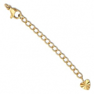 Zubehör aus Stainless Steel - Rostfreiem Stahl Verlängerungsketten Set Heart mit Karabinerverschluss Gold