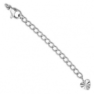 Zubehör aus Stainless Steel - Rostfreiem Stahl Verlängerungsketten Set Heart mit Karabinerverschluss Silver