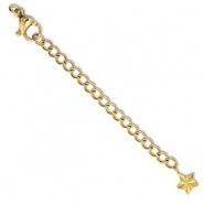 Zubehör aus Stainless Steel - Rostfreiem Stahl Verlängerungsketten Set Star mit Karabinerverschluss Gold