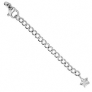 Zubehör aus Stainless Steel - Rostfreiem Stahl Verlängerungsketten Set Star mit Karabinerverschluss Silver