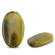 Perlen Naturstein Achat Oval Transparent green-brown