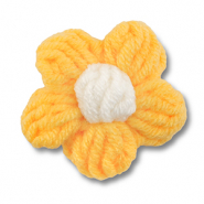 Geh&auml;kelten Flower Yellow-off white
