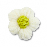 Geh&auml;kelten Flower Off white-lime green