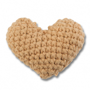 Geh&auml;kelten Heart Beige-brown