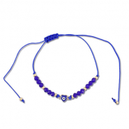 Modische Fusskettchen Gemischte Perlen Dark blue-gold