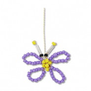 Anh&auml;nger aus Glasperlen Butterfly Purple-yellow-black