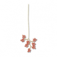 Anh&auml;nger aus Glasperlen Flower Gold-mauve pink