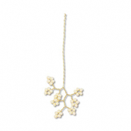 Anh&auml;nger aus Glasperlen Flower Gold-off white
