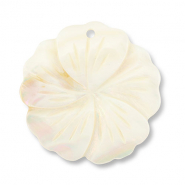 Anh&auml;nger Muschel Flower White (Naturliche Farbe Muschel)