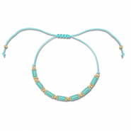 Modische Armb&auml;nder Gemischte Perlen Turquoise-gold