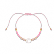 Modische Armb&auml;nder Gemischte Perlen Pink-white-gold